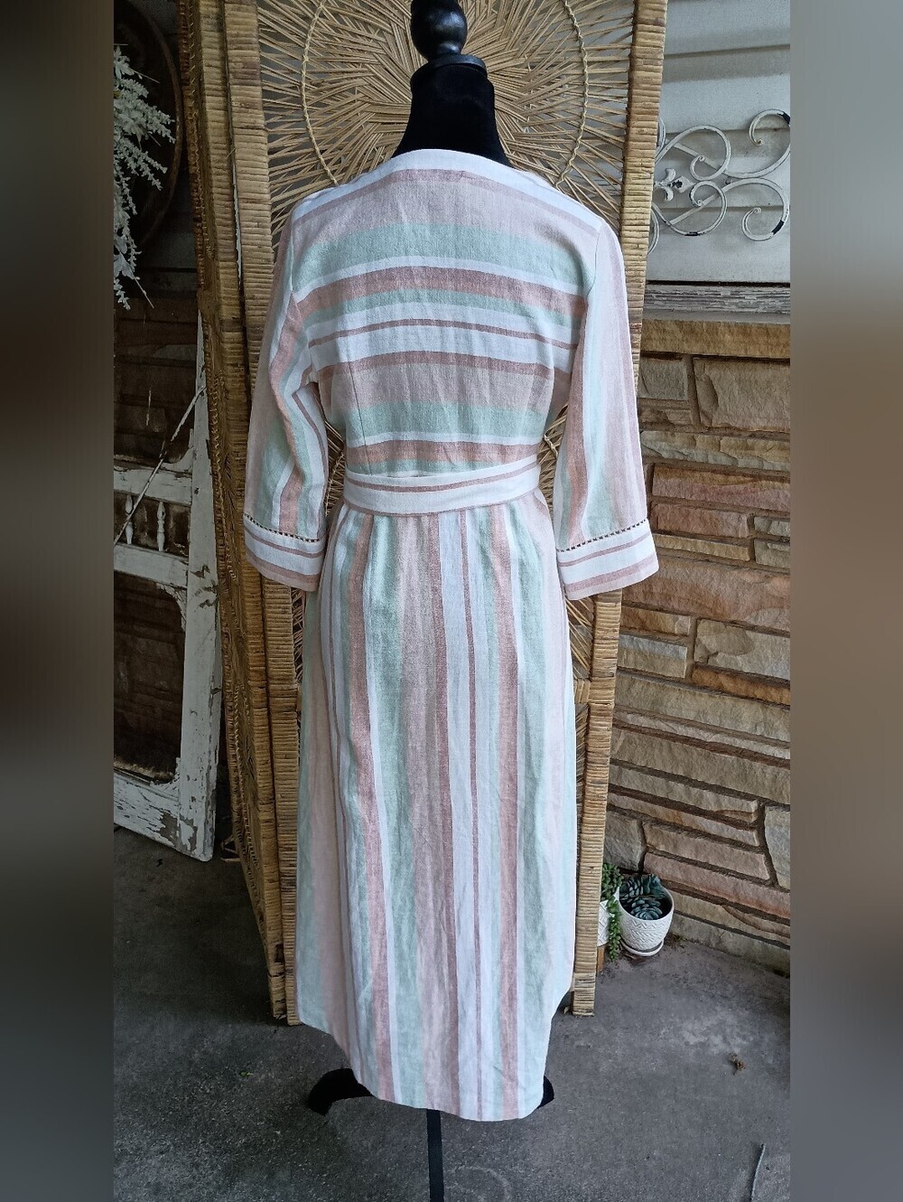 Soft Surroundings Pastel Stripe Button-Front Maxi Dress_PXS - Picture 9 of 12